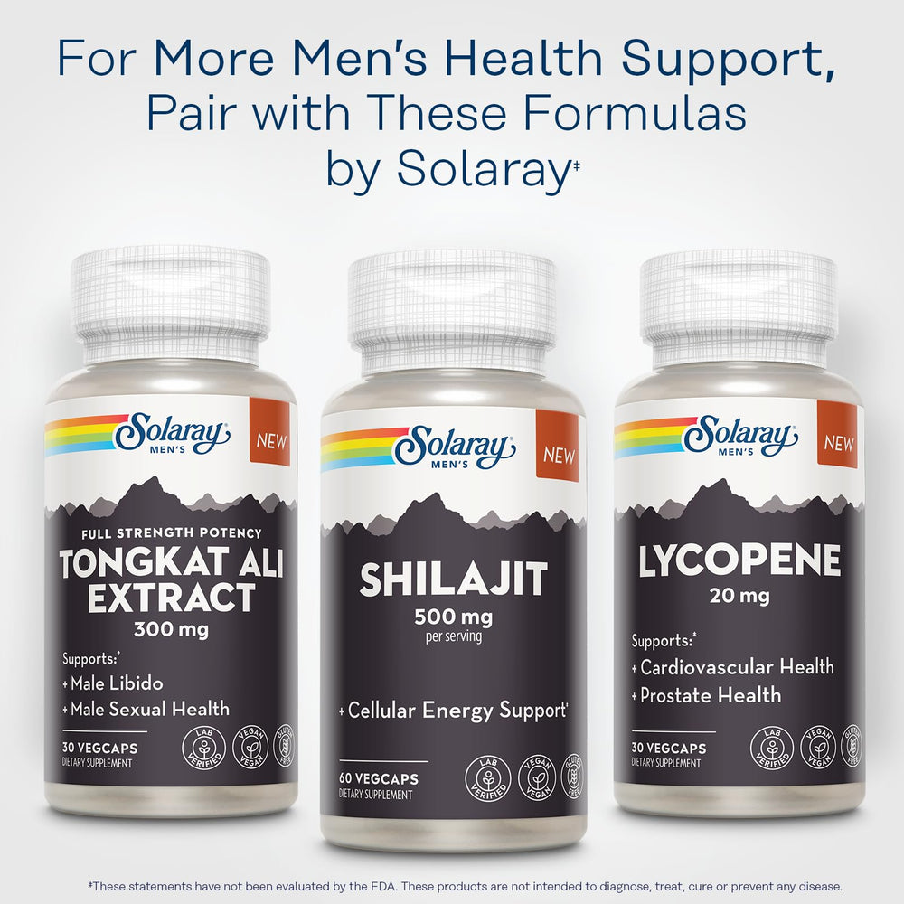 SOLARAY Shilajit 500 mg health capsules scene communicates routine vitality support.