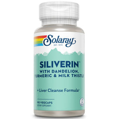 Solaray Siliverin bottle front with 90 veggie capsules