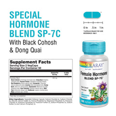 SOLARAY SP-7C bottle highlights black cohosh and dong quai