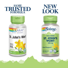 Solaray St. John's Wort 325mg lab-verified label indicating purity and potency
