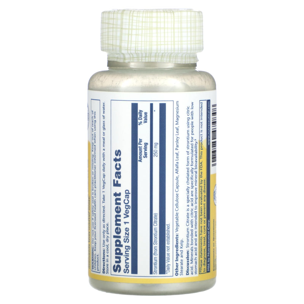Solaray Strontium Citrate 60 Cap 2-pack packaging highlighting dual-pack convenience.