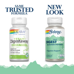 SOLARAY Super Digestaway label shows clean vegan formula and quality testing