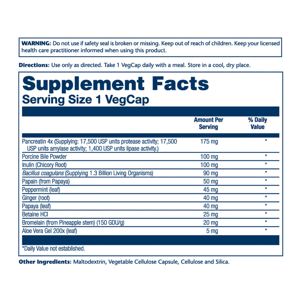 Solaray Super Digestaway Plus Probiotics capsules close-up showing enzyme and probiotic blend