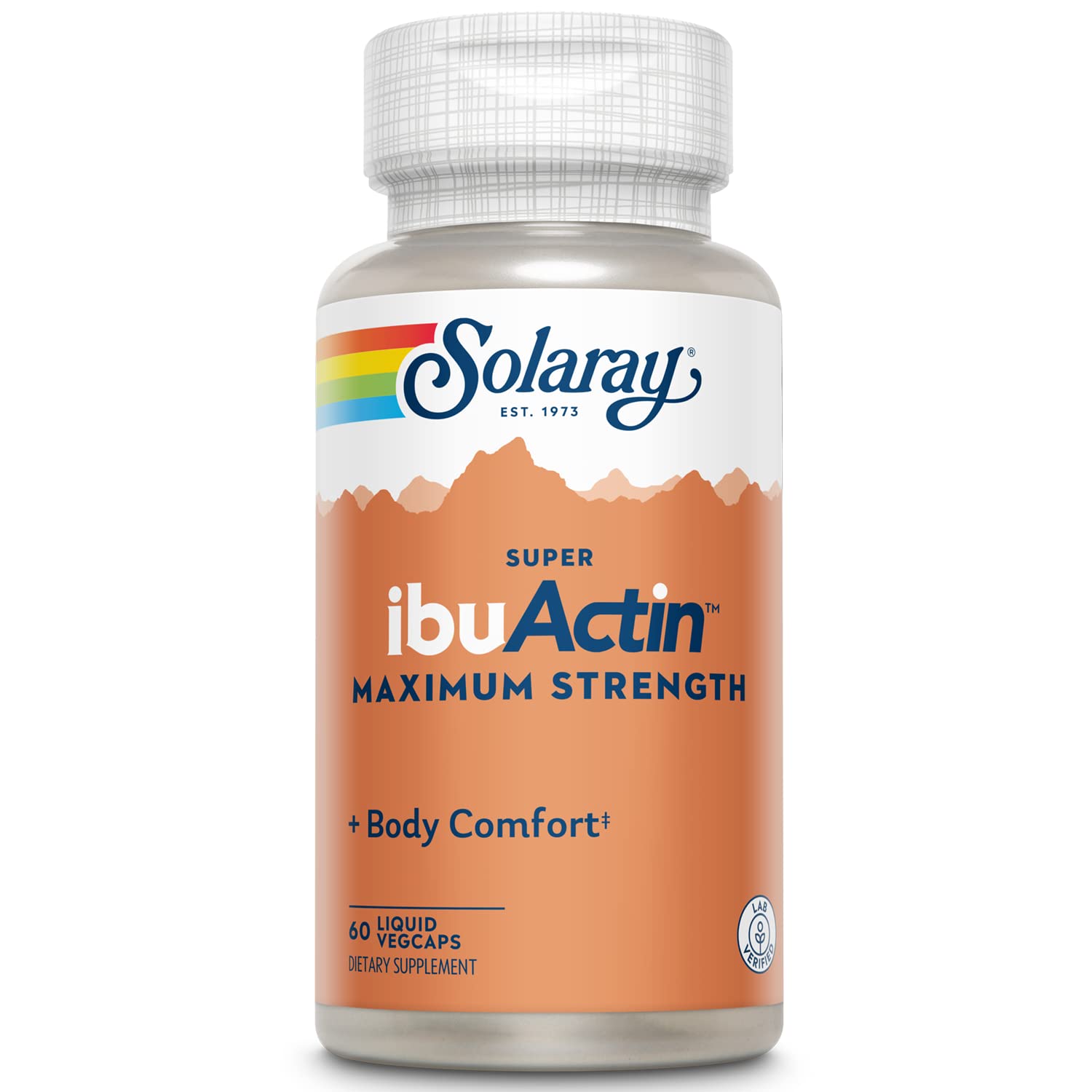 SOLARAY Super IbuActin bottle pour for quick daily intake.