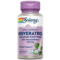 SOLARAY Super Resveratrol bottle showing label; potential antioxidant support