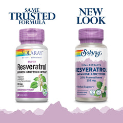 SOLARAY Super Resveratrol capsules close-up for daily wellness use