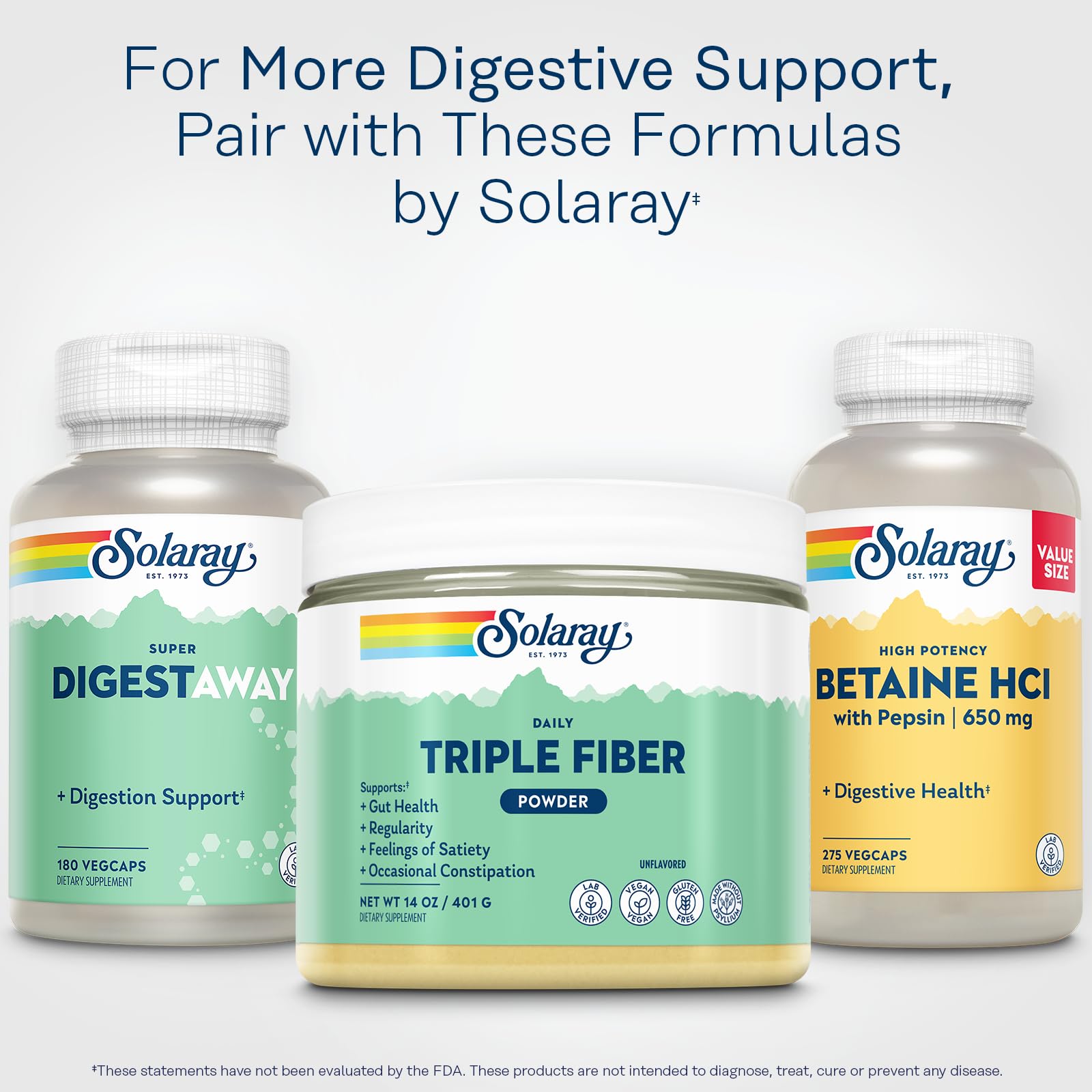 SOLARAY Triple Fiber Powder in a glass, ready for smoothie.