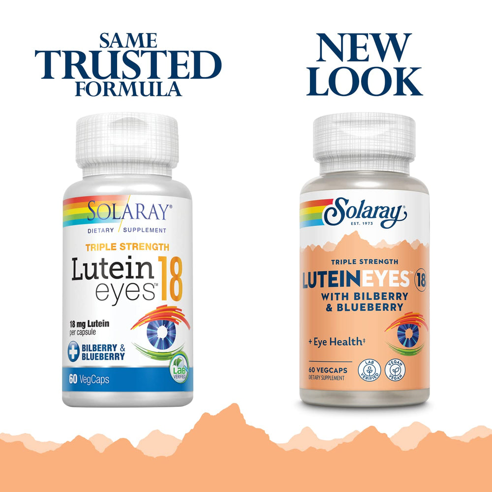 Solaray Triple Strength Lutein capsules ready for daily eye support.