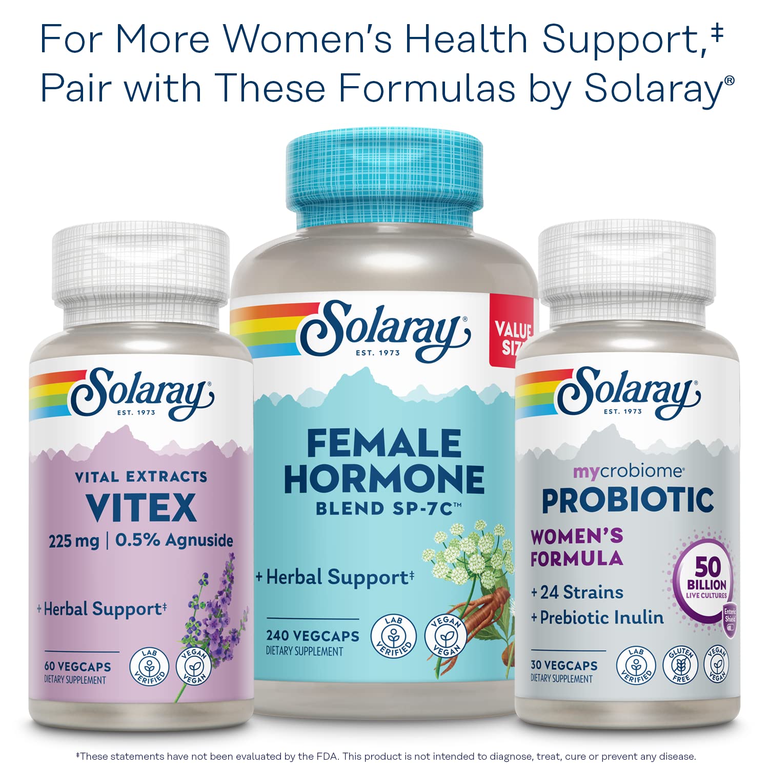 SOLARAY True Herbs Yarrow daily-use capsules for ongoing routine