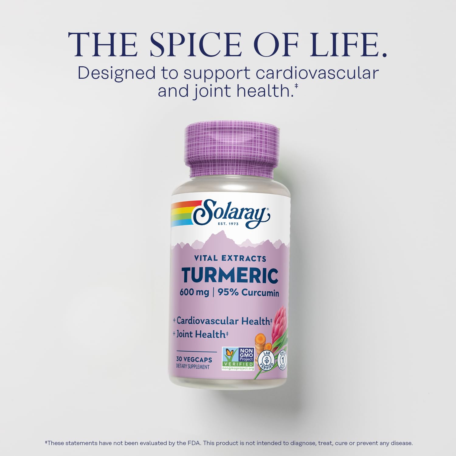 SOLARAY turmeric capsules ready for easy daily intake