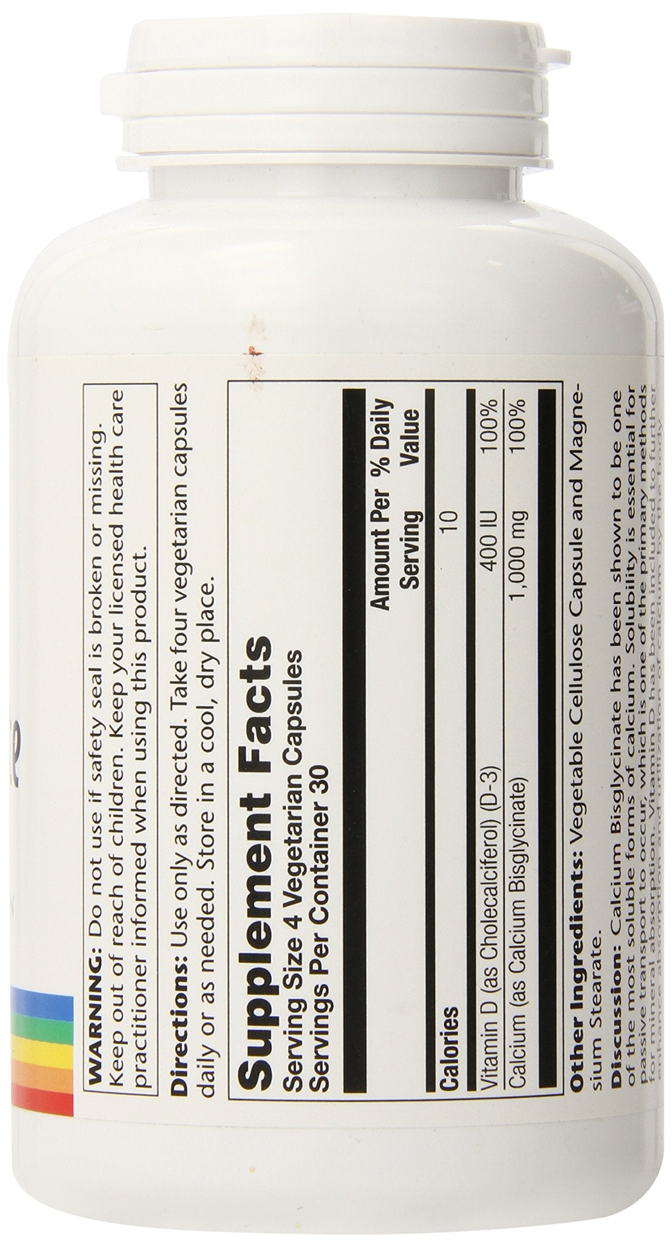 SOLARAY 120-veg-caps bottle presenting a convenient daily bone support option