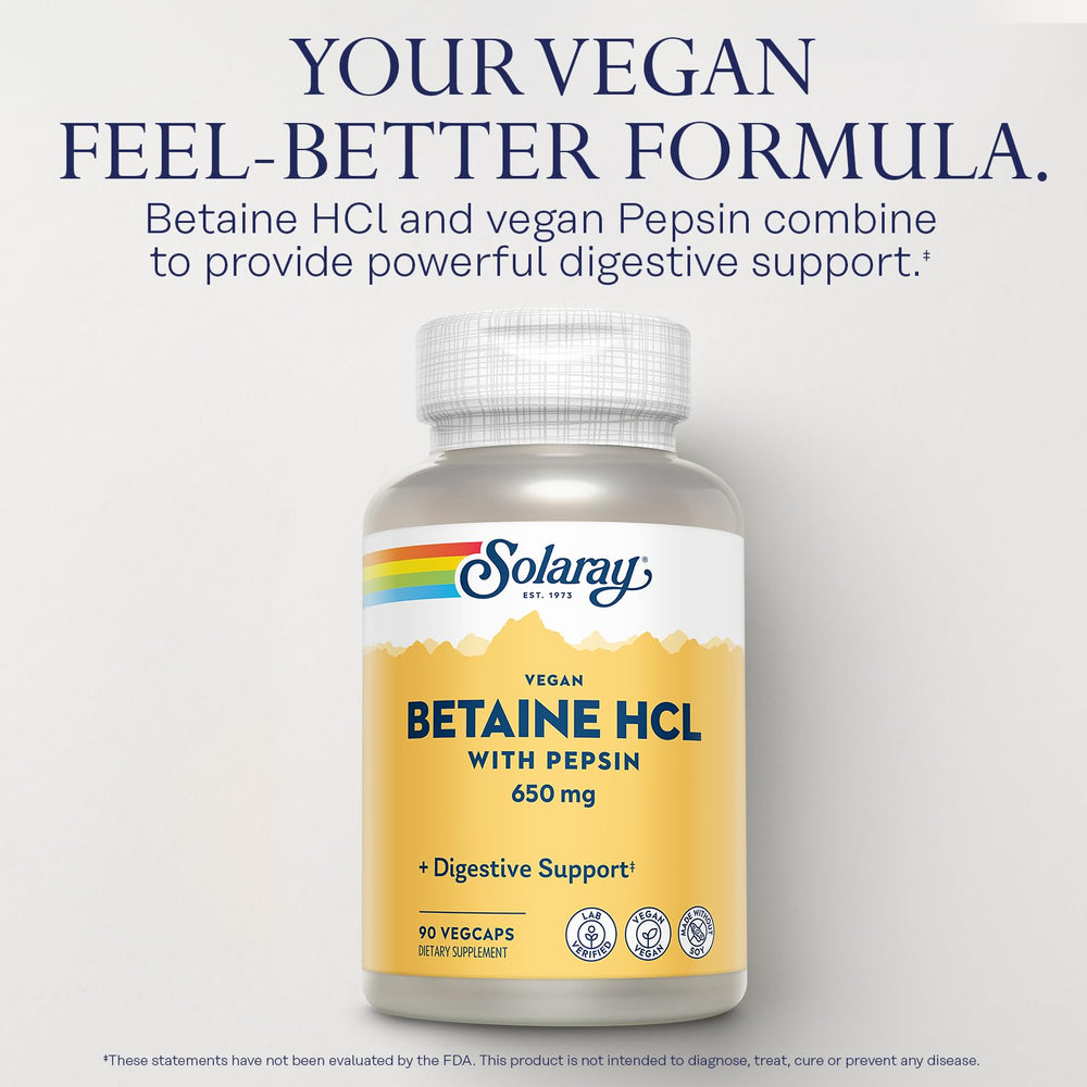SOLARAY capsules in hand illustrating convenient daily digestive support