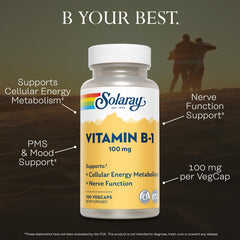 SOLARAY Vitamin B-1 aloe vera base capsule for gentle daily energy