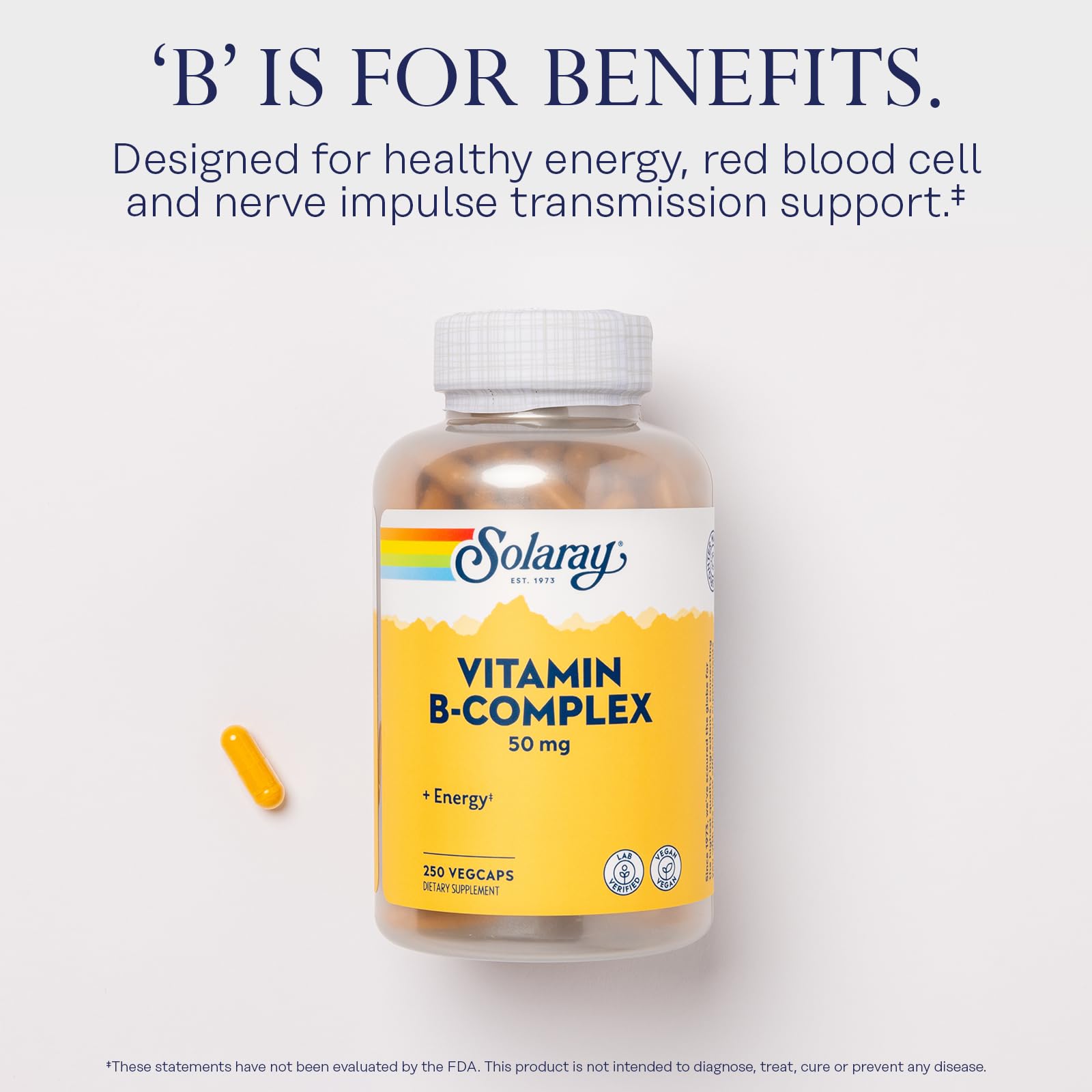 SOLARAY Vitamin B Complex capsules pour for easy daily use