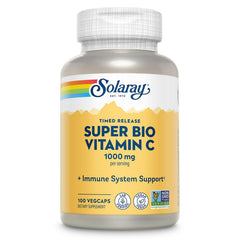 Solaray vitamin C 1000mg bottle demonstrates high absorption for daily immune support.