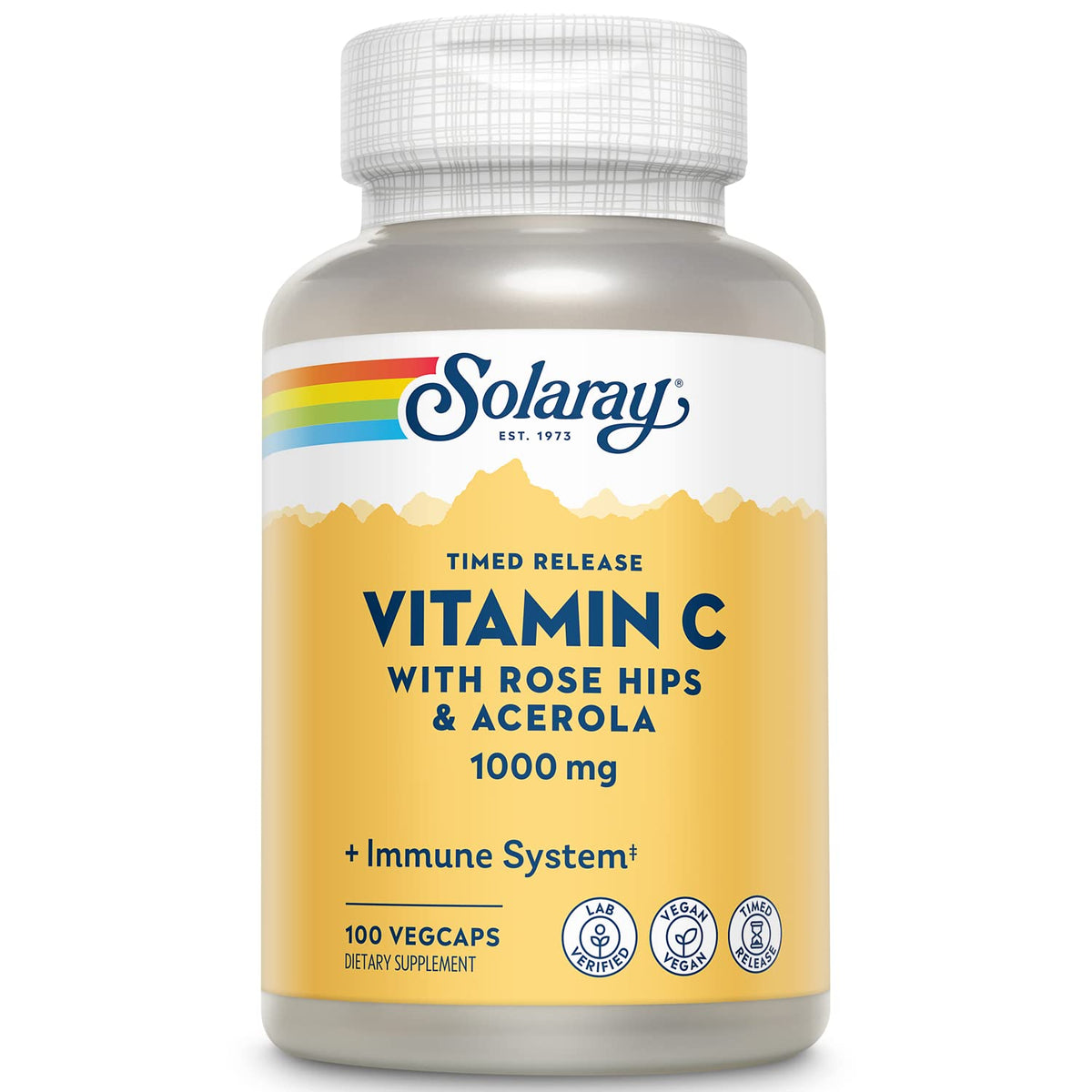 Solaray Vitamin C 1000mg bottle front view highlighting daily immune support