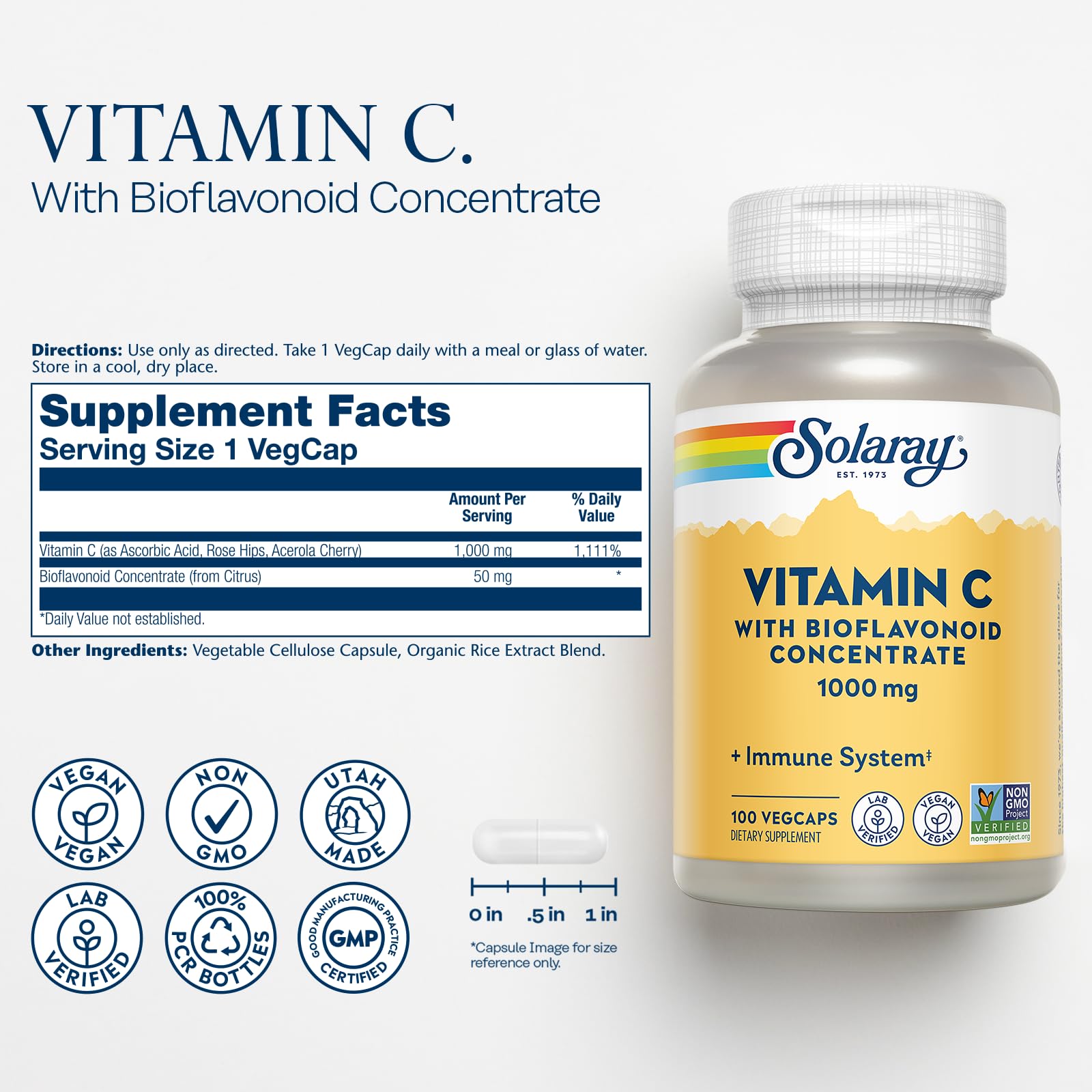 SOLARAY capsules with acerola cherry for skin and hair health