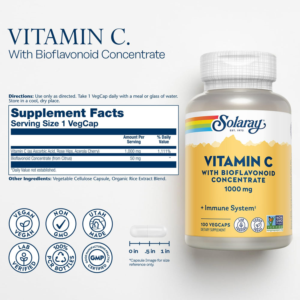 SOLARAY capsules with acerola cherry for skin and hair health