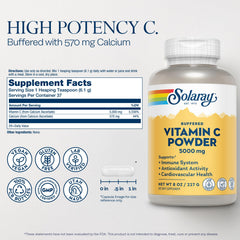 Solaray Vitamin C powder 5g scoop ready for measurement