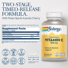 SOLARAY vitamin C rose hips and acerola blend highlights natural antioxidant support