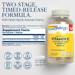 SOLARAY Vitamin C 1000mg time-release capsules close-up emphasizing vegan formula
