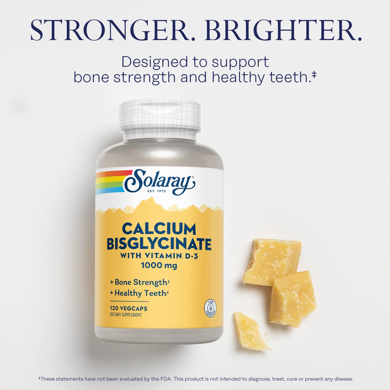 SOLARAY Calcium Bisglycinate with Vitamin D3 highlighting digestible calcium for use