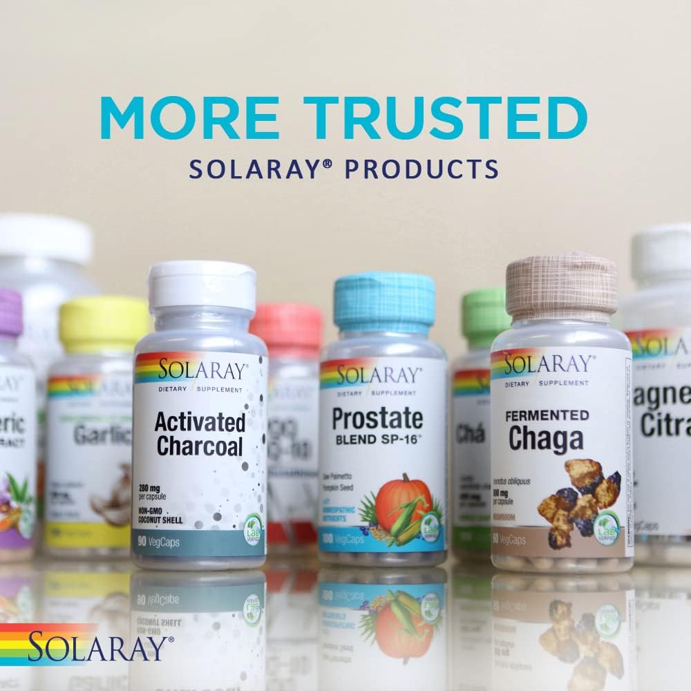 SOLARAY product box on shelf signals potency and purity.