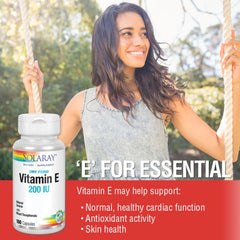 SOLARAY Vitamin E label showing 200 IU per capsule