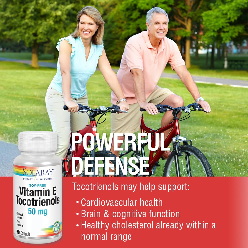 SOLARAY Vitamin E Tocotrienols capsules ready for daily antioxidant support.
