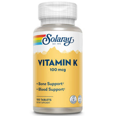 SOLARAY Vitamin K-1 bottle pour for easy daily dosing and wellness.