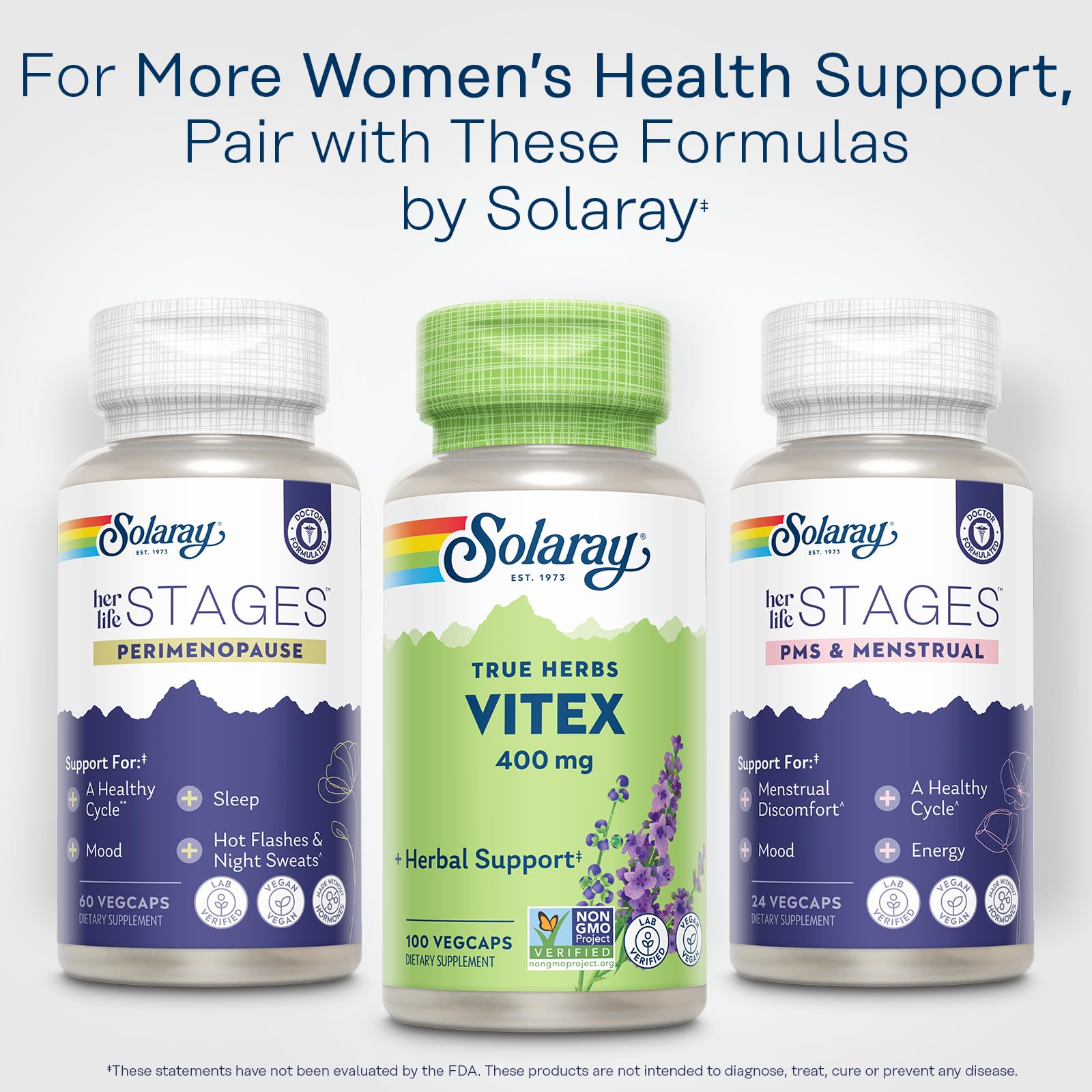SOLARAY Vitex Berry 400mg lab-tested potency and identity seal