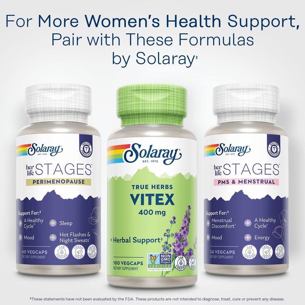 SOLARAY Vitex Berry 400mg lab-tested potency and identity seal
