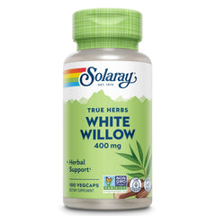 Solaray White Willow Bark capsules bottle for daily wellness support.