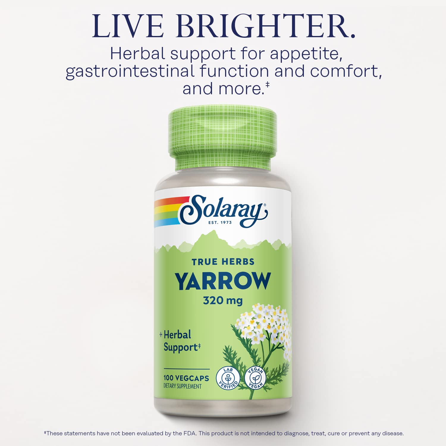 SOLARAY Yarrow ingredients lab-verified quality and safety