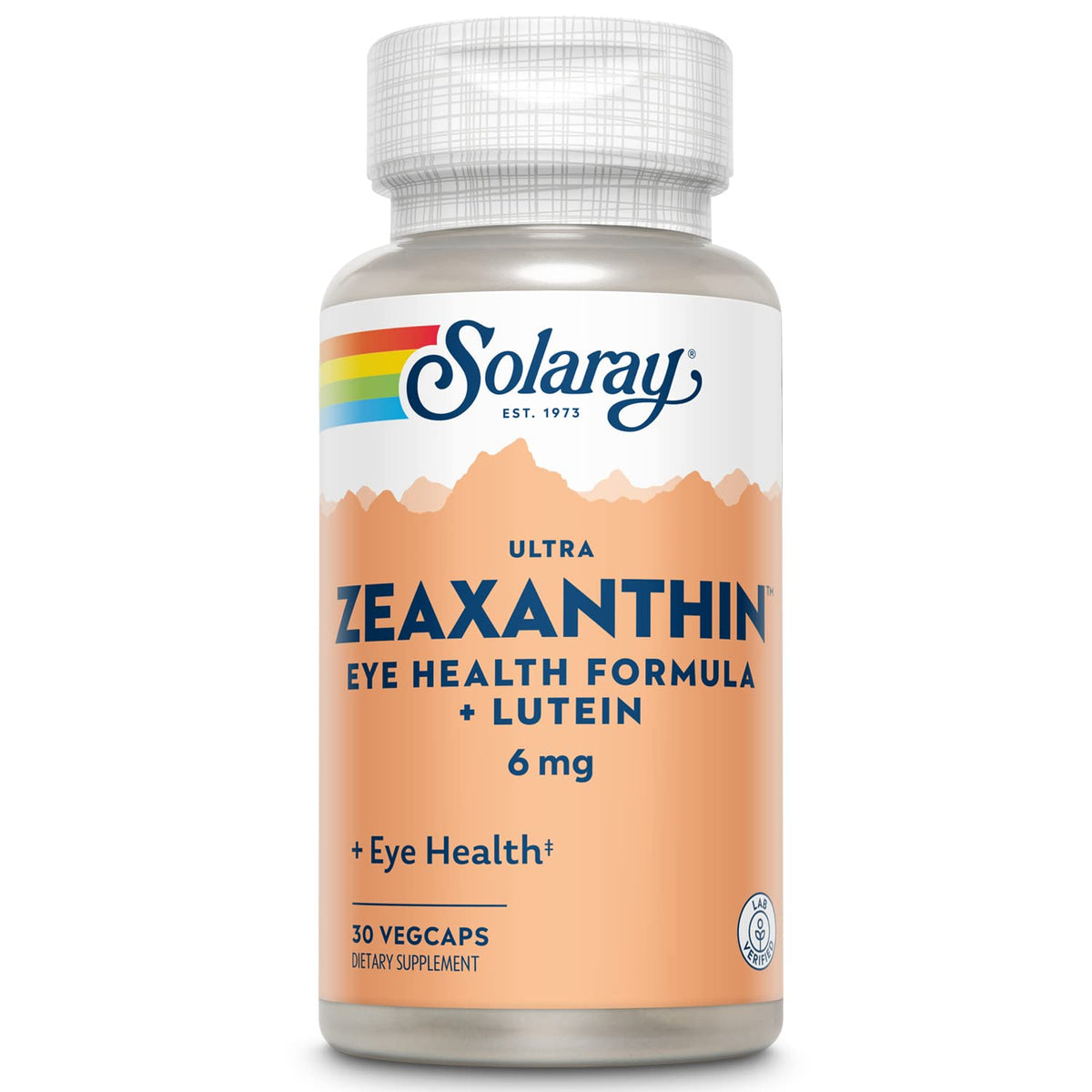 SOLARAY Zeaxanthin 6 mg bottle for daily eye support.