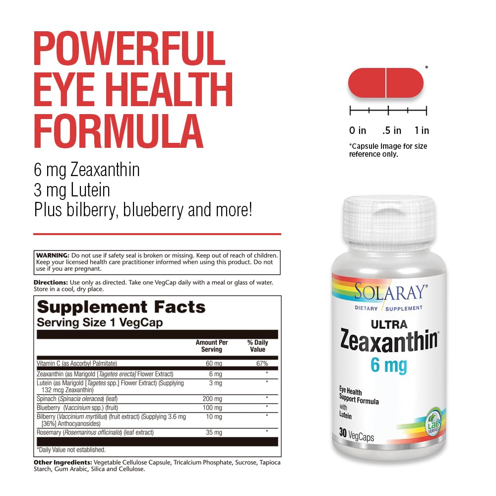 Capsules ready to take with a meal for vision support.