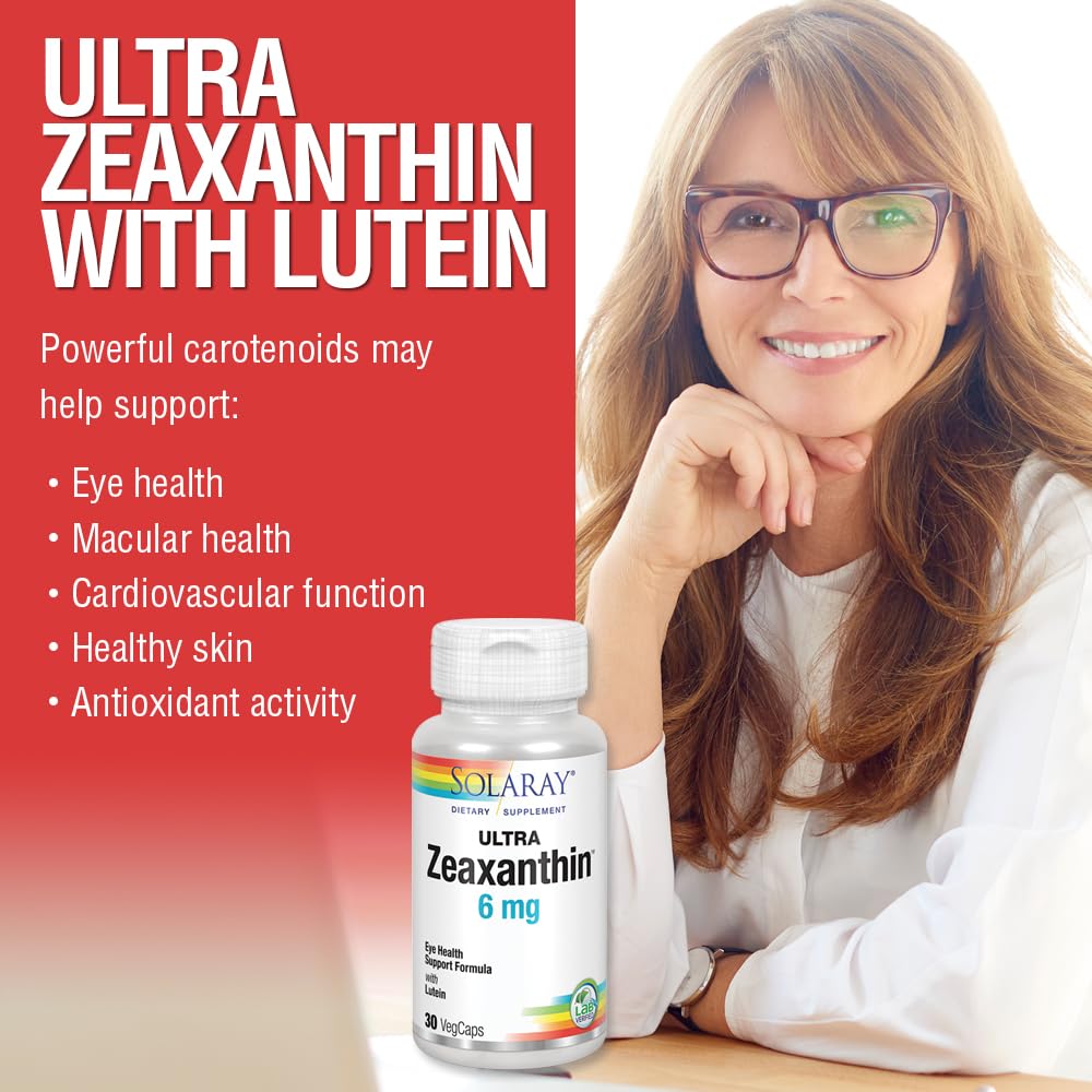 Front packaging of SOLARAY Zeaxanthin bottle.