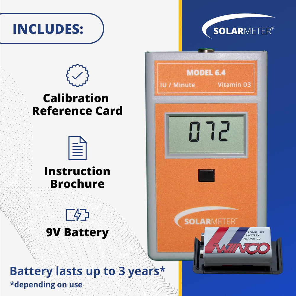 Solarmeter Model 6.4 battery inside supports long-lasting field use.