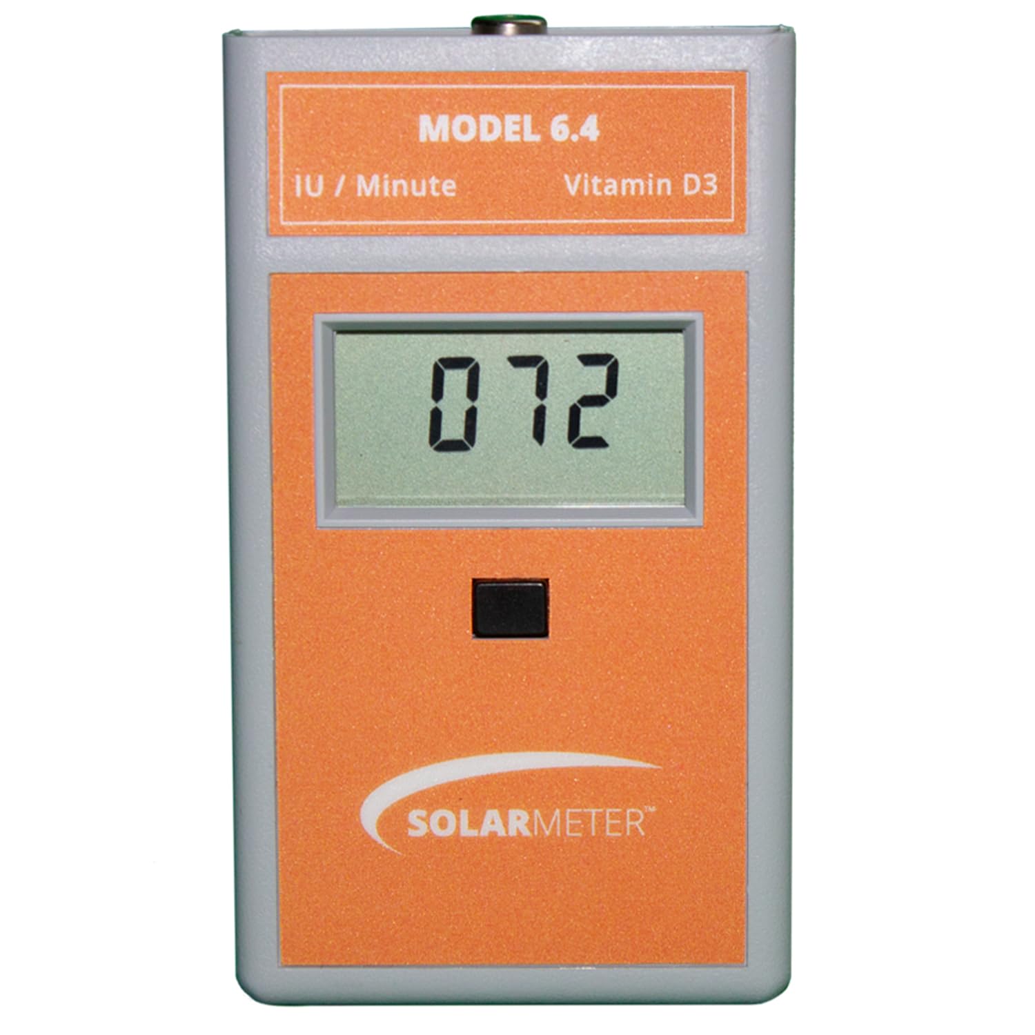 Solarmeter Model 6.4 UV meter displays UVB readings clearly for vitamin D monitoring.