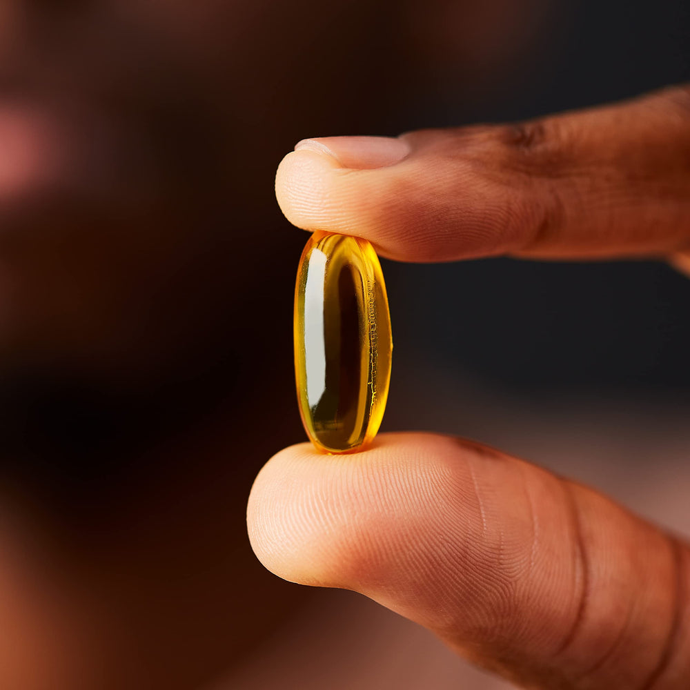 Solgar softgels capsules closeup emphasizes clean formula without gluten or dairy