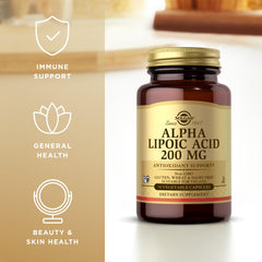 Solgar Alpha Lipoic Acid 200 mg bottle in daily routine setting for wellness.