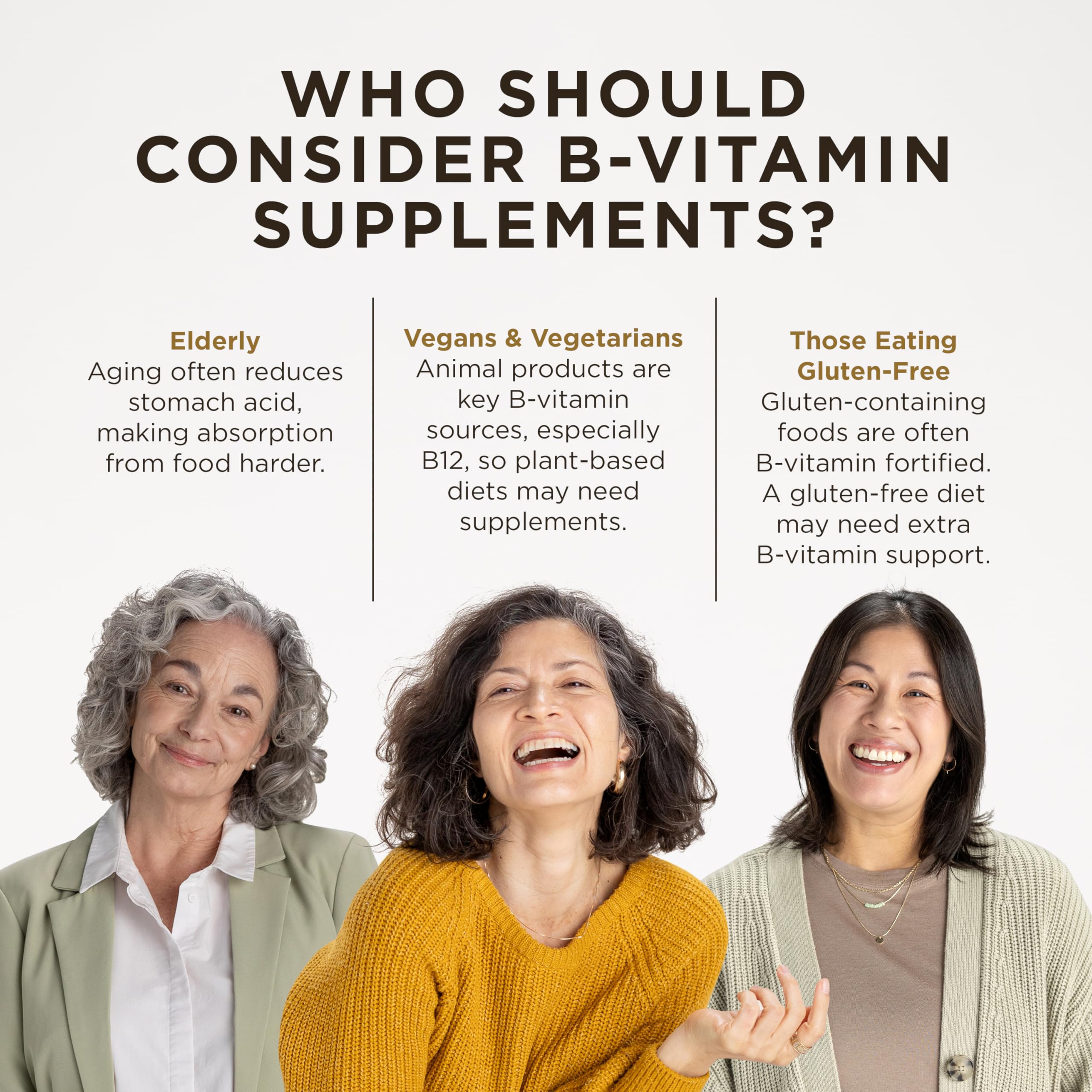 Solgar B-Complex 100 bottle on shelf suggests daily wellness routine.