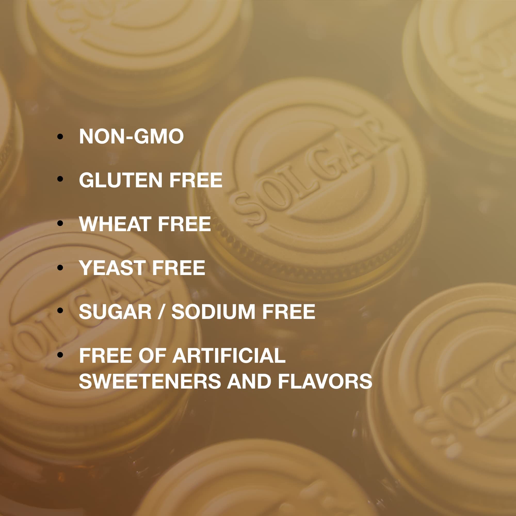 Solgar B-Complex 100 gluten-free seal supports dietary needs