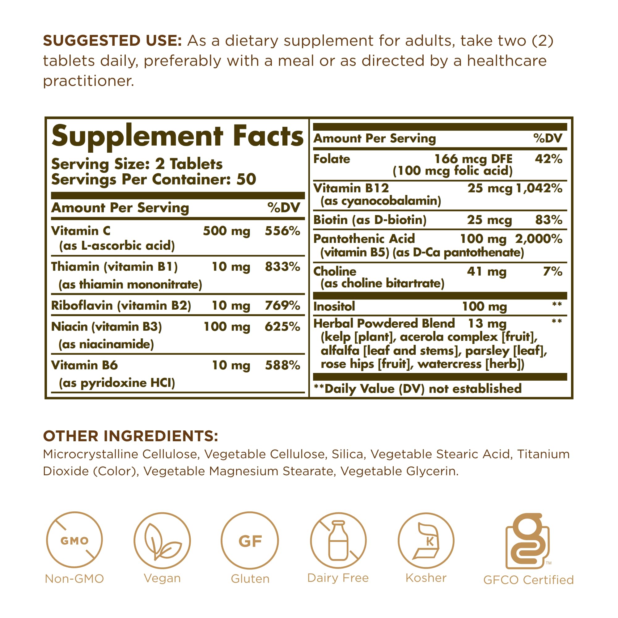 Solgar B-Complex Vitamin C tablets pack-2 showing value and convenience