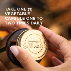 Solgar Biotin bottle in hand, easy daily supplement routine