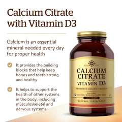 Solgar Calcium Citrate D3 bottle dispensing demonstrates convenient daily bone care.