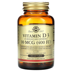 Solgar cholecalciferol D3 oil-based softgel for absorption