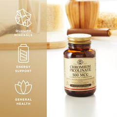 Solgar Chromium Picolinate 500mcg nutrition facts panel visible