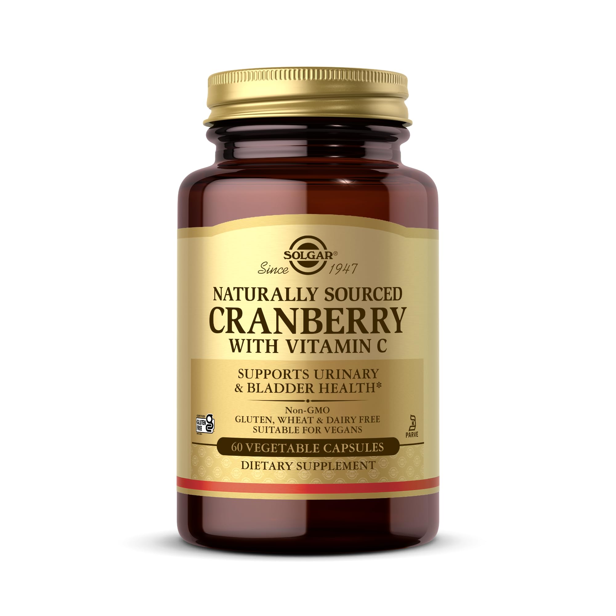 Solgar Cranberry with Vitamin C bottle front view for urinary wellness support.