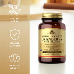 Cranberry concentrate from whole fruit in Solgar formula for wellness use.